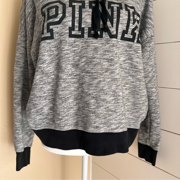 Victoria’s Secret PINK Cowl Neck Pullover Gray Sweatshirt Lounge Medium M - Picture 2 of 5